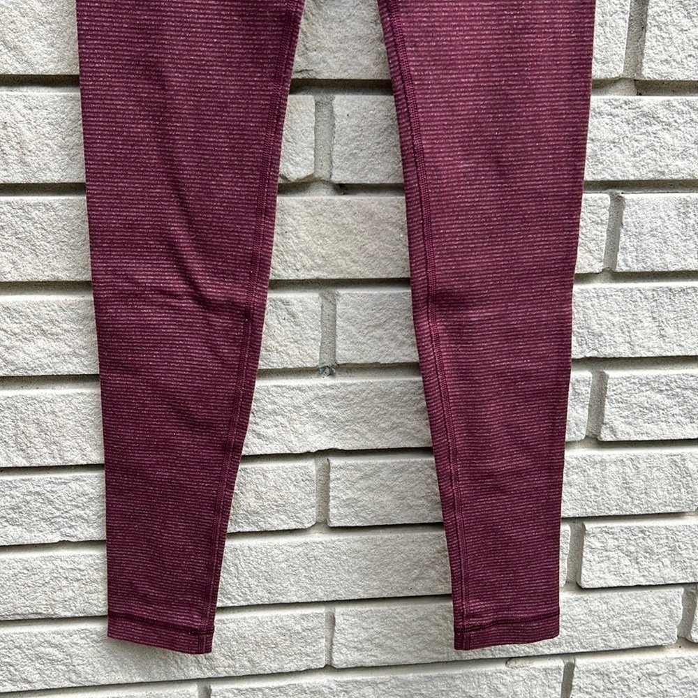 Lululemon Wunder Under Tonka Stripe Bordeaux Drama/Bordeaux Drama Size 2 - Picture 6 of 12